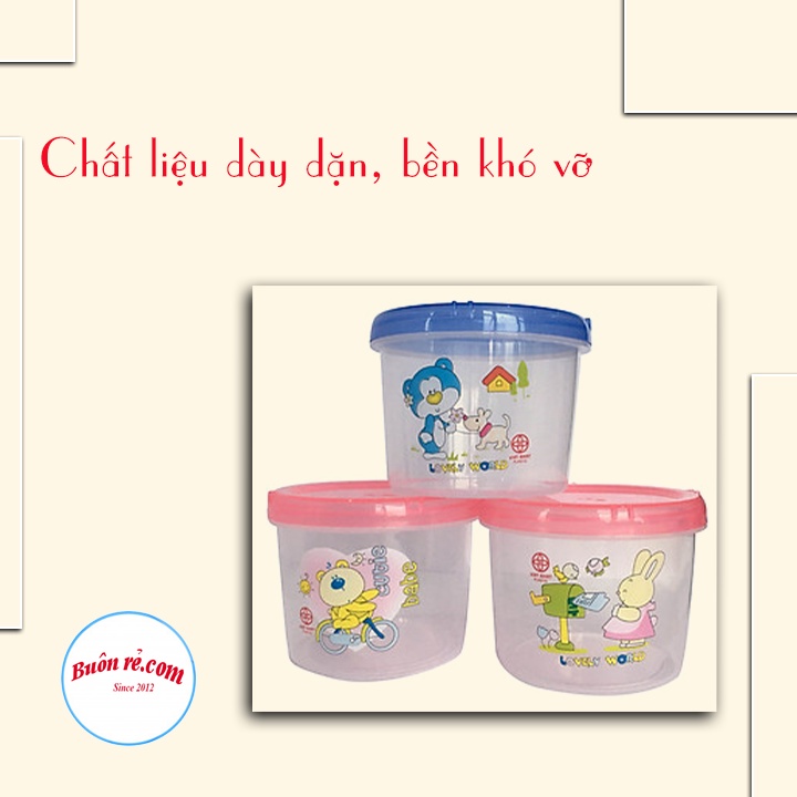 Hộp lạnh tròn 3 size (6615-6616-6617) Việt Nhật, Hộp đựng thực phẩm, bảo quản thức ăn - br01382