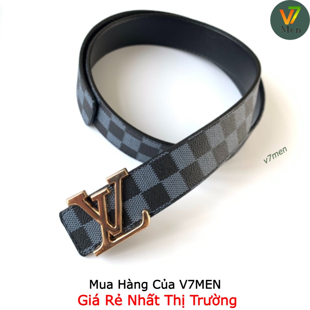 🔥 Giá Sốc 🔥 Thắt lưng da nam lv dây nịt lv cao cấp , phong cách hàn quốc mặt kim loại nguyên khối trẻ trung lịch lãm v7