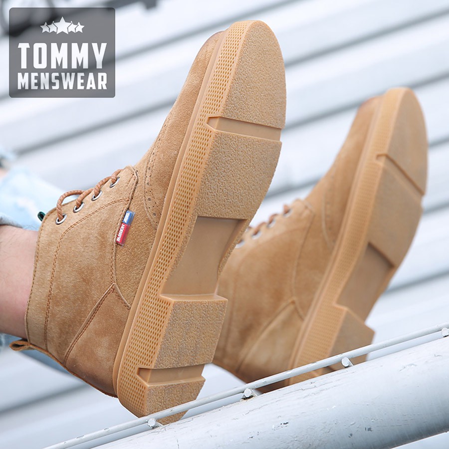 Giày Tăng Chiều Cao Nam - TẶNG TẤT - Giày Boot Nam Da Lộn Phong Trần GNK19 | BigBuy360 - bigbuy360.vn