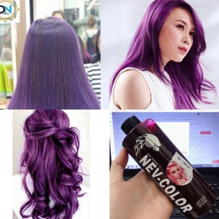 Thuốc nhuộm tóc phủ bóng màu Tím cà 5D Nev-Color 450ml