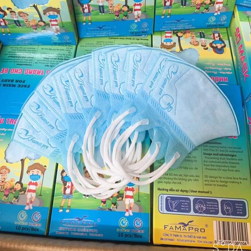 Khẩu trang trẻ em 5d mask famapro nam anh - khẩu trang y tế kháng khuẩn - ảnh sản phẩm 8