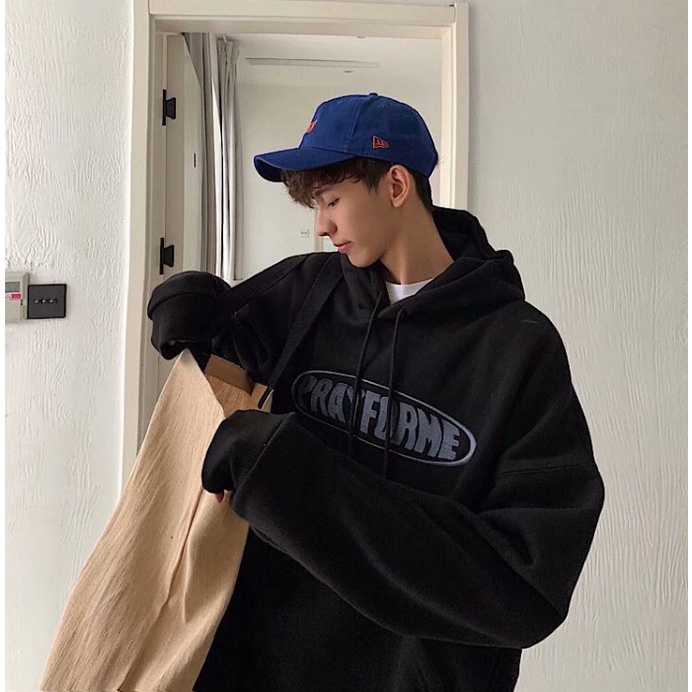 Áo Hoodie Dáng Rộng In Họa Tiết Đơn Giản Thời Trang Cho Nam Giới