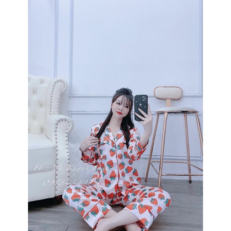 BỘ LỤA TAY DÀI QUẦN DÀI DÂU MỚI