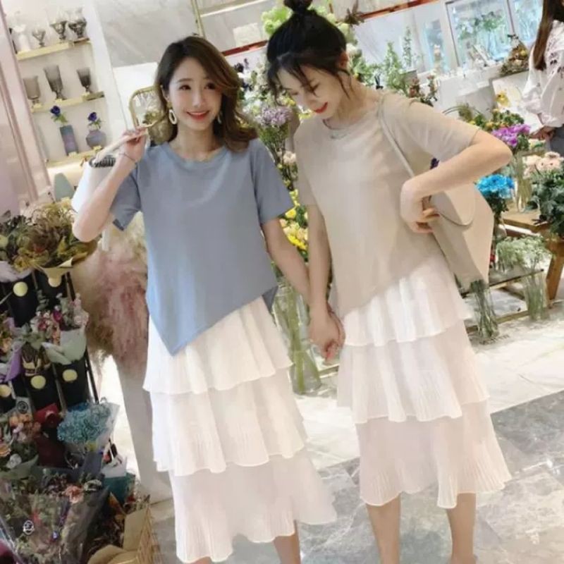 Chân Váy 3 Tầng Dài Dáng Xếp Li Cạp Chun Cao Cấp CV03 | BigBuy360 - bigbuy360.vn