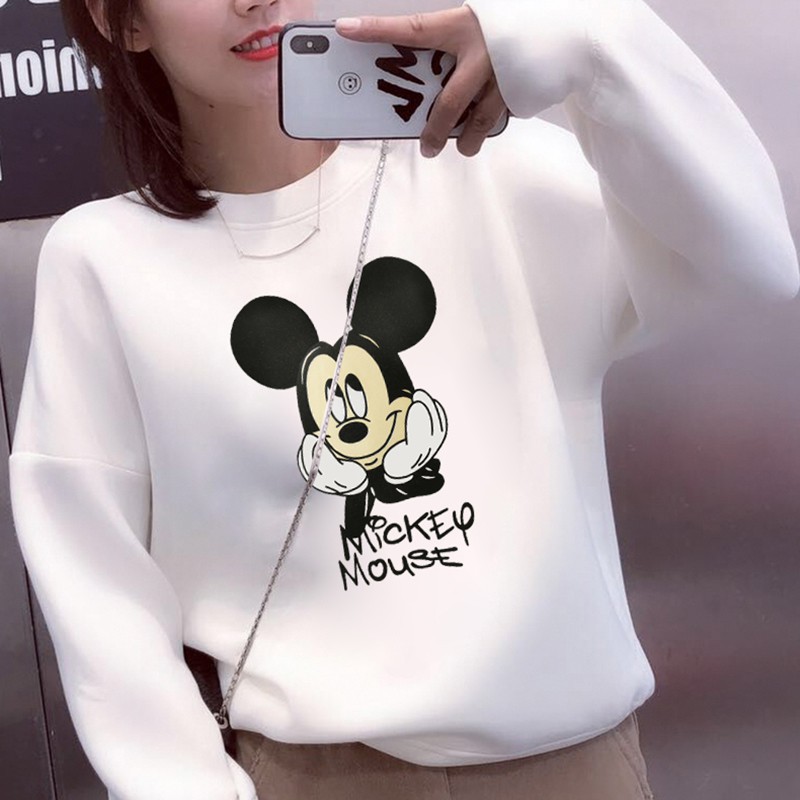 Áo Hoodies Tay Dài Hoạ Tiết Chuột Mickey Cho Nam Và Nữ