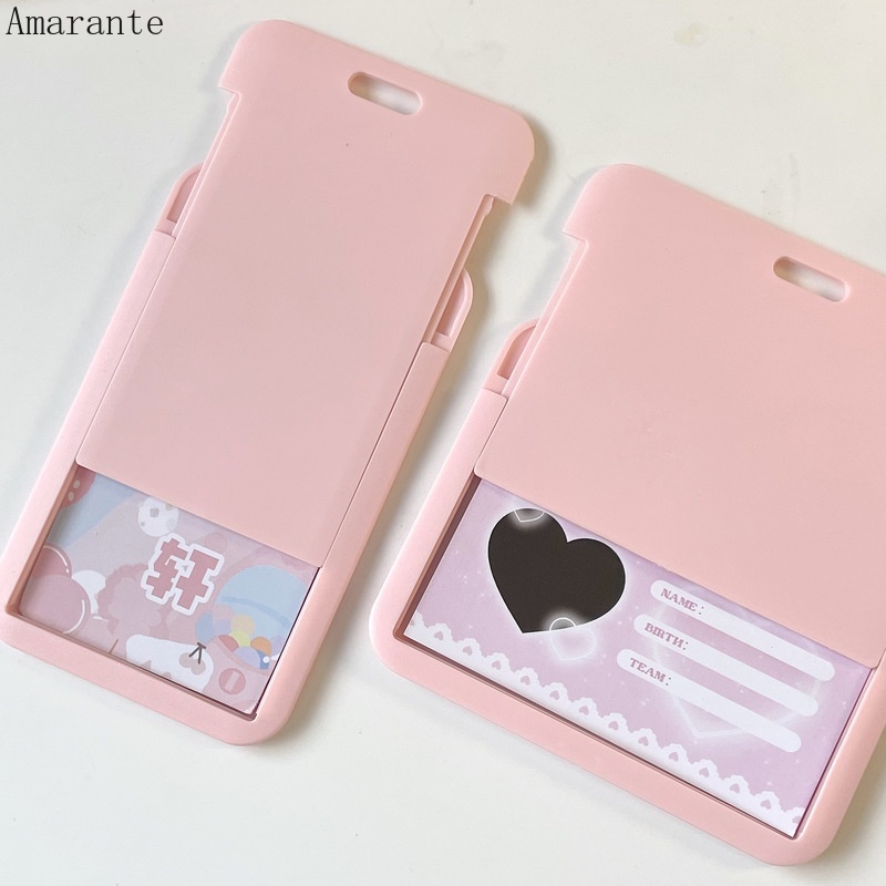 Thẻ Cứng Tay áo/ Thẻ Ngân Hàng / Xe Bus Dạng Dây Xích Màu Hồng Lấp Lánh Chống Thấm Nước Ama