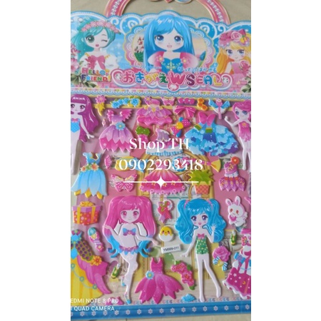 sticker dán nổi công chúa cho be