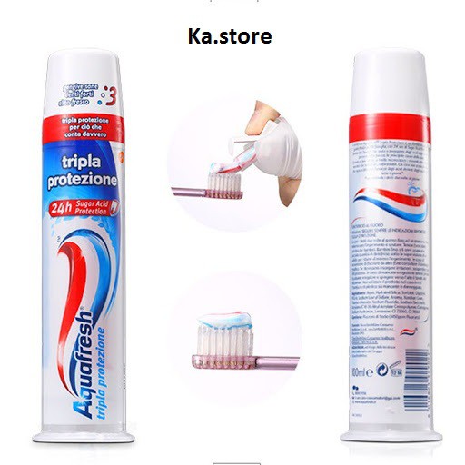 Kem Đánh Răng Trắng Sáng AQUAFRESH Tripla Protezione Dạng ống Hàng Anh