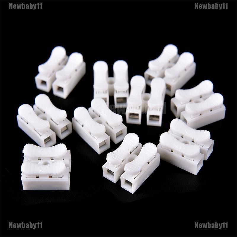 Set 30 Đầu Nối Dây Cáp Tự Khóa 2 Pin Màu Trắng Chuyên Dụng