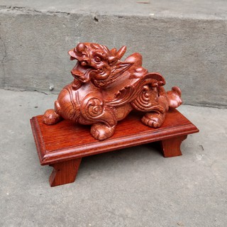 Tỳ Hưu gỗ Hương - Tượng Tỳ Hưu - Tượng Đơn - Kích thước: 20cm