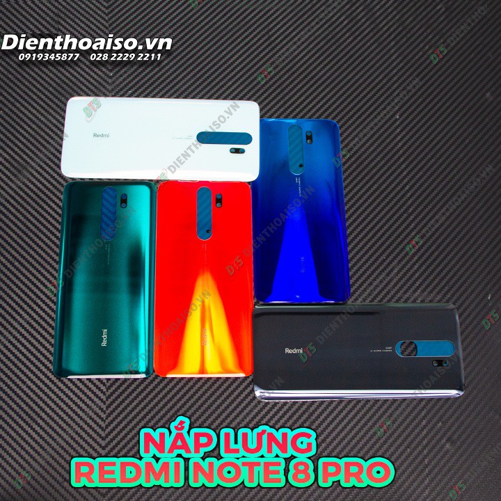 Nắp lưng Xiaomi Redmi Note 8 Pro xanh,đỏ,xám,trắng