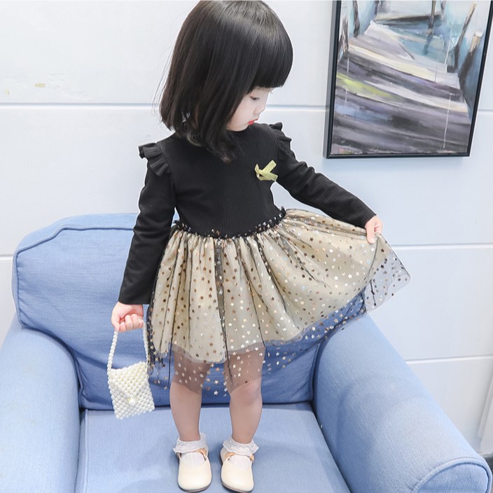 Đầm dài tay phong cách công chúa đáng yêu cho bé gái
