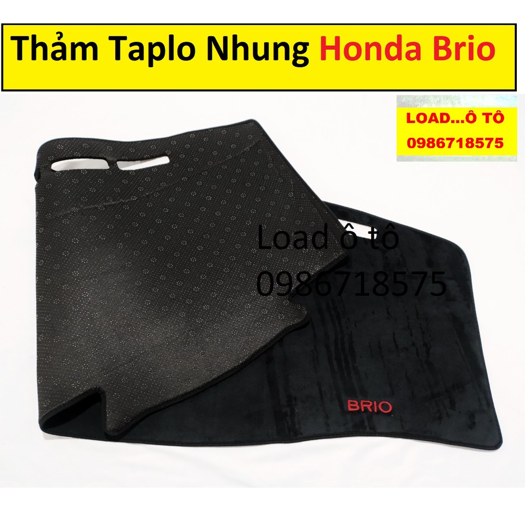 Thảm Nhung Taplo Xe Honda Brio 2022-2018 Mẫu Nhung Lống Cừu Cao Cấp