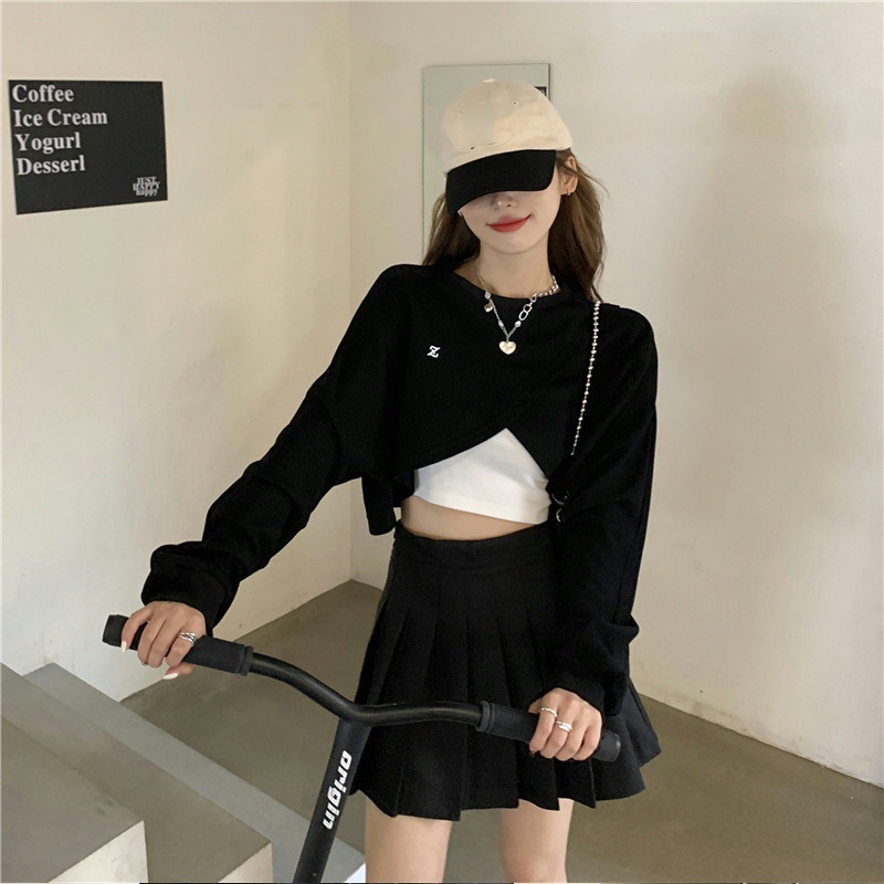 Áo Croptop Tay Dài Dáng Rộng Thời Trang Mùa Thu Cho Nữ | BigBuy360 - bigbuy360.vn