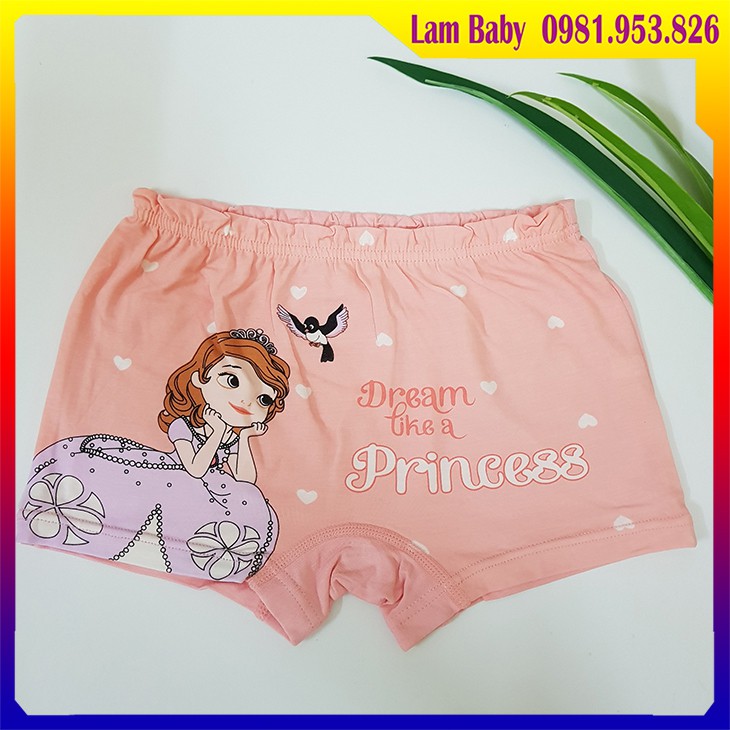 Set 3 Quần Chip Đùi Công Chúa Elsa Siêu Đẹp - Quần Lót Bé Gái 100% Cotton