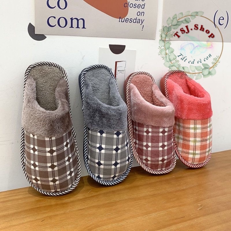 Dép đi trong nhà mùa đông lót lông siêu ấm cho nam nữ già trẻ 2022 HÀNG ĐẸP