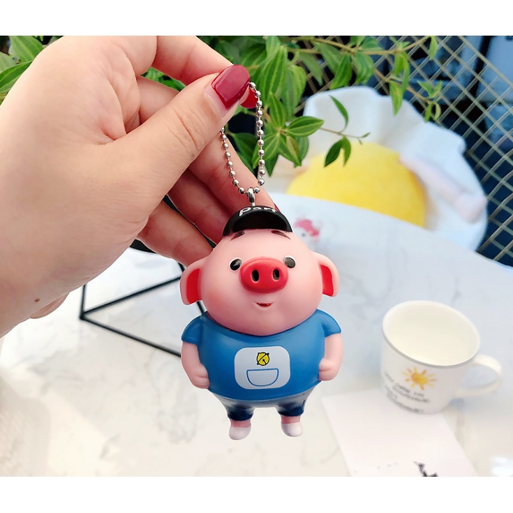 Móc khóa nhân vật hoạt hình con lợn con heo treo balo xe máy móc khóa quà tặng lưu niệm đáng yêu