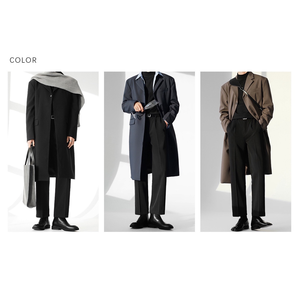 áo khoác dài cổ Vest, form rộng, chất Flannel cao cấp - áo khoác măng tô phong cách Hàn Quốc 2 lớp, Blazer dài | BigBuy360 - bigbuy360.vn