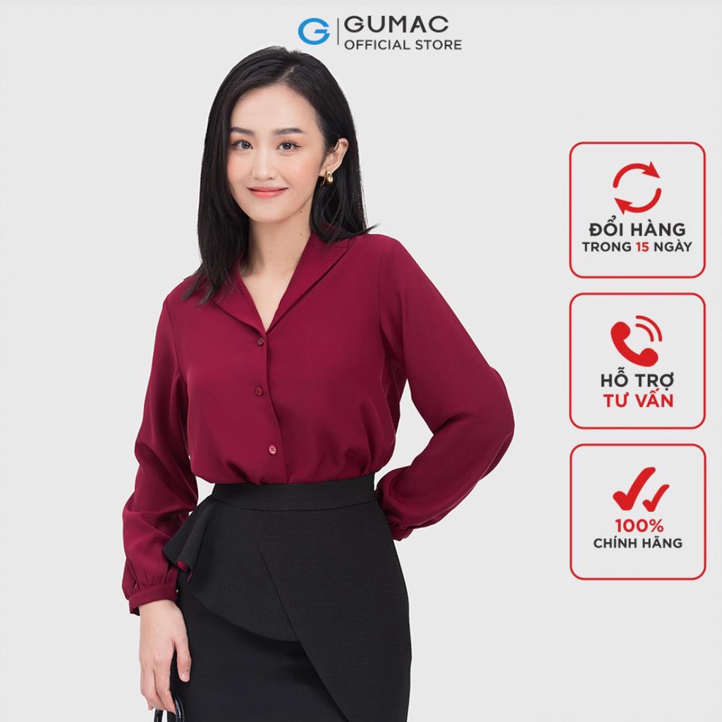 [Mã WABRGUM giảm 10% tối đa 30K đơn 99K] Áo sơ mi nữ cổ sam thời trang GUMAC AC04036 - mẫu mới