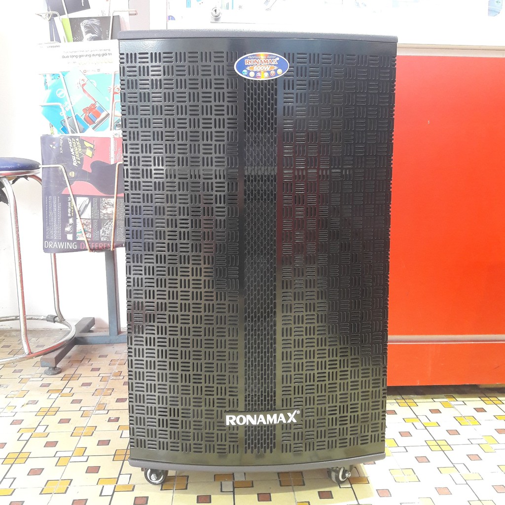 Loa kéo di động (MÀU ĐEN) karaoke Ronamax MC15 (Max 500W) - Micro không dây UHF cao cấp