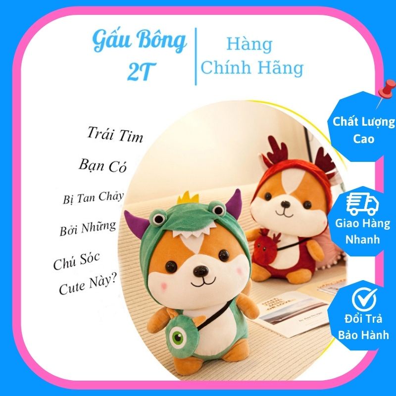 Gấu bông gối ôm chó shiba cosplay các con vật dễ thương đáng yêu ngộ nghĩnh hàng đẹp cao cấp