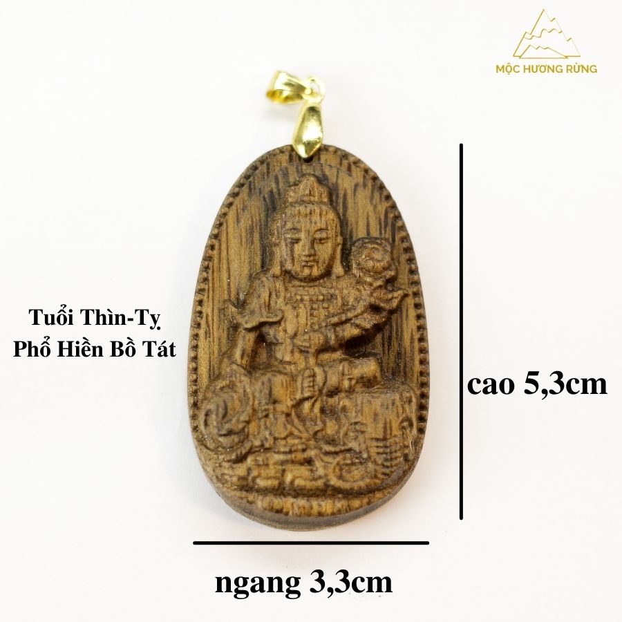 Mặt Phật Bản Mệnh Đeo Cổ Gỗ Trầm Hương Tốc