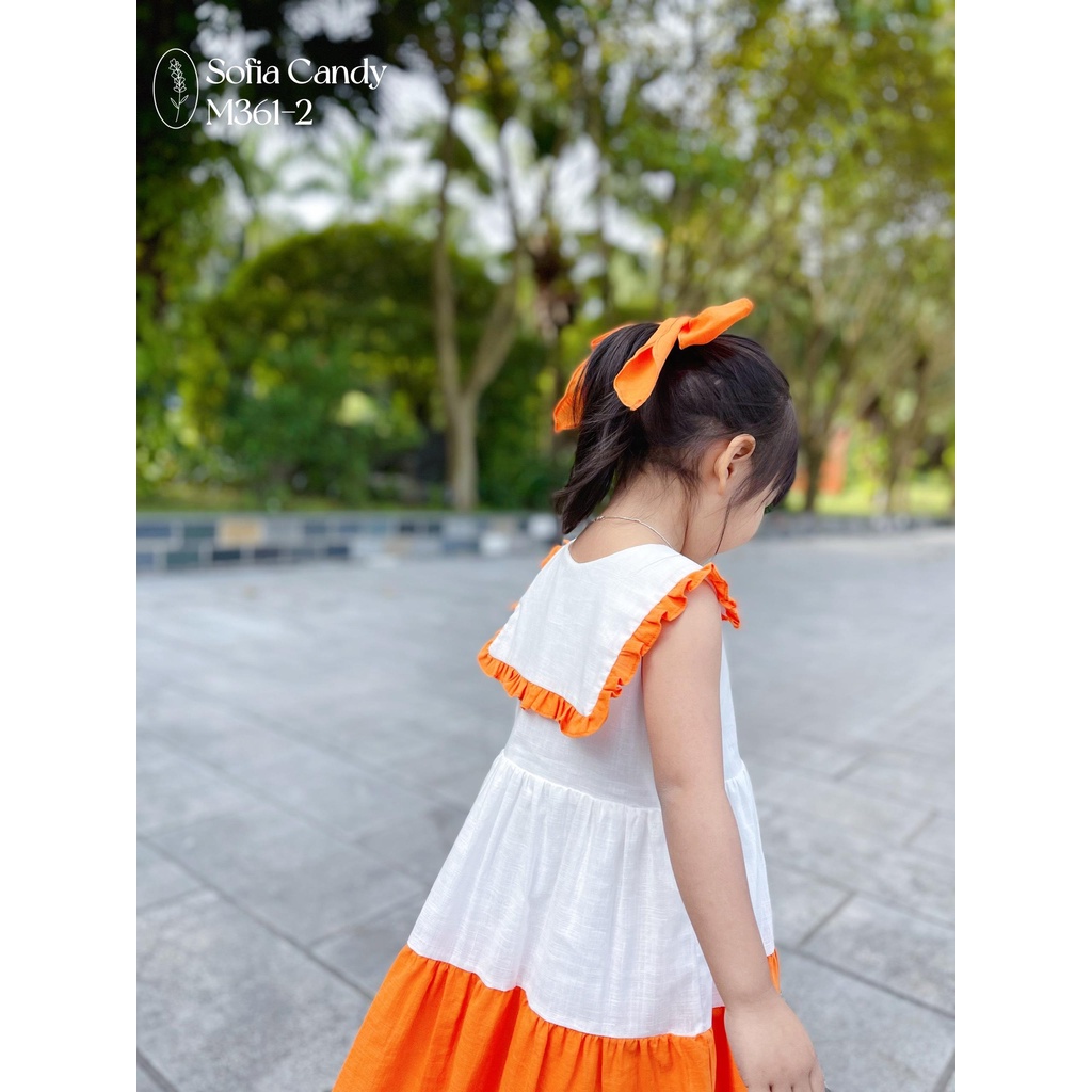 Váy hè 2 tầng Sofia cho bé gái size 1-10T (10-40kg) 2 màu cam, hồng xinh xắn