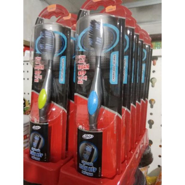 BÀN CHẢI ĐÁNH RĂNG COLGATE 360 CHARCOAL SPRIAL