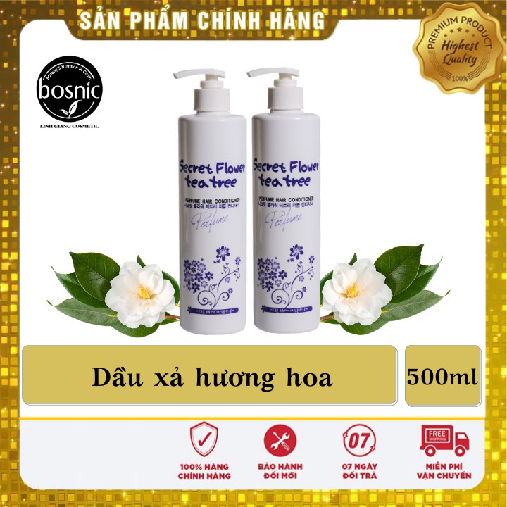 Dầu Xả Phục Hồi Hư Tổn Hương Hoa BOSNIC 500ML-SECRET FLOWER TEA TREE PERFUME HAIR CONDITIONER