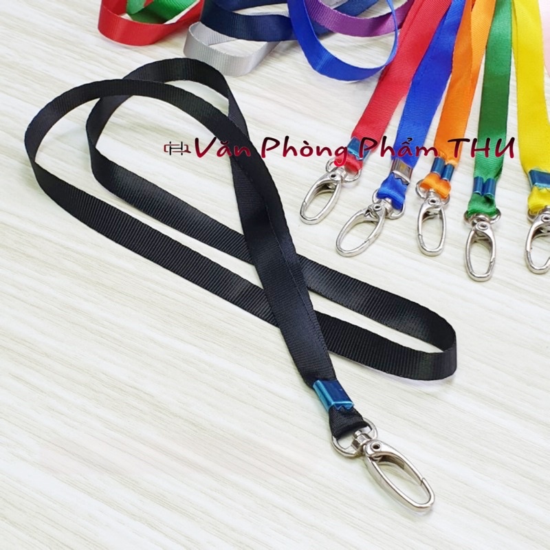 Dây đeo thẻ bảng tên móc xoay 360 bản 1cm DÂY LỤA MÓC XOAY