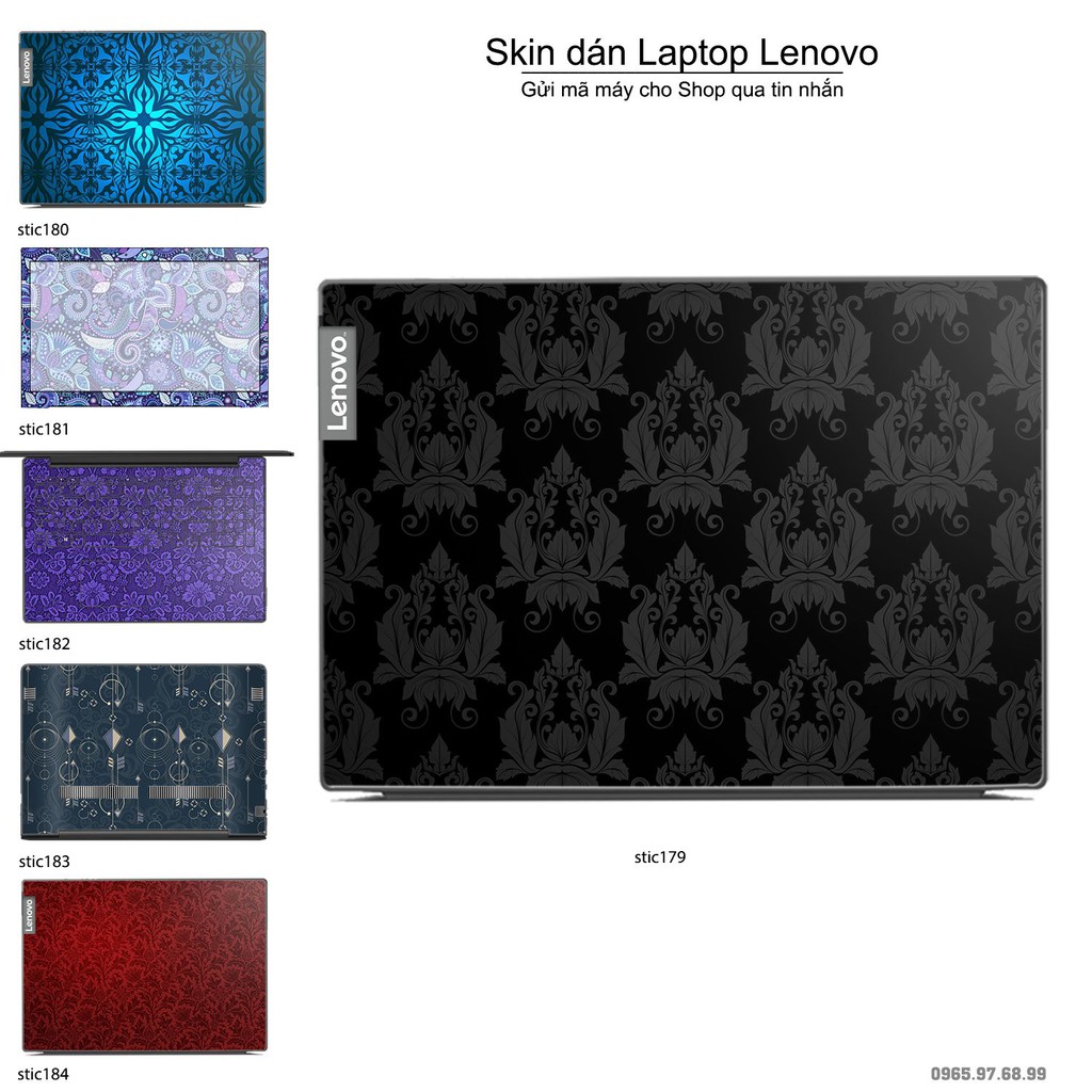 Skin dán Laptop Lenovo in hình Hoa văn sticker nhiều mẫu 30 (inbox mã máy cho Shop)