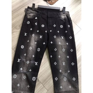 [ Ảnh thật] Quần bò nam LV bạc màu, quần jean nam - bearshop