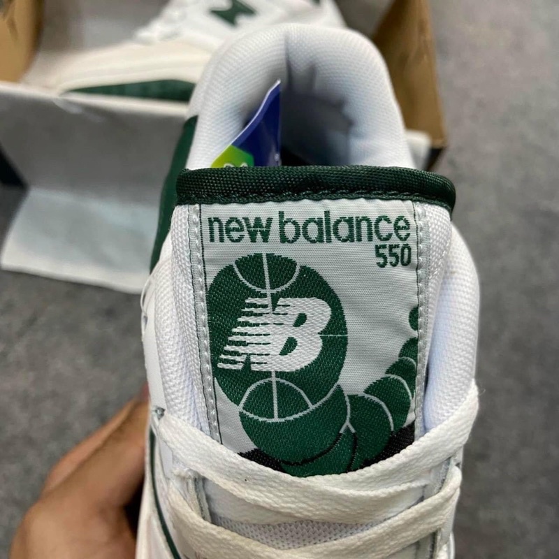 Thanh lý lẻ size - Giày thể thao Sneaker NB 550 white green xanh trắng bản SC cao cấp nam nữ