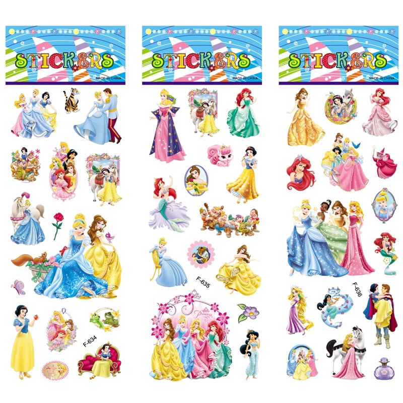 Set 10 Tấm Sticker Dán Trang Trí Hình Công Chúa Bạch Tuyết Hoạt Hình