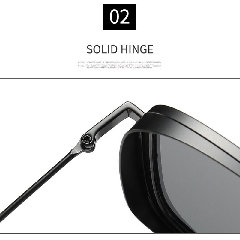 Kính Mát Gọng Vuông Kim Loại Chống Tia UV400 Phong Cách Retro