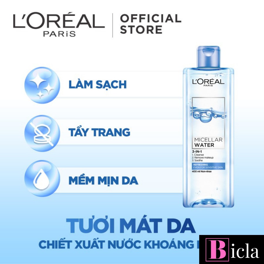 Nước tẩy trang Loreal - L'Oreal Paris 3-in-1 Micellar Water