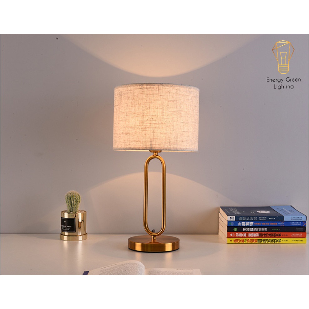 Đèn Ngủ Để Bàn Energy Green Lighting S3067 - Khung Kim Loại Hình Chữ U - Kiểu Dáng Sang Trọng - Tặng Kèm Bóng Led