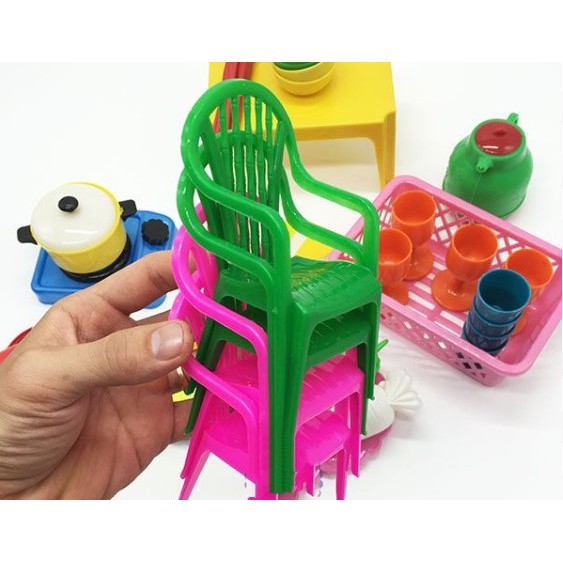 Bộ đồ chơi đồ hàng bàn ghế nấu ăn bằng nhựa Vĩnh Phát