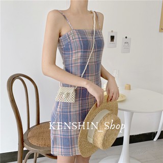 Váy nữ kẻ caro hai dây dáng ôm kenshin_shop