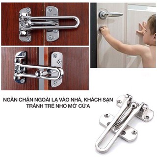 Chốt cửa an toàn inox 304 - phù hợp sử dụng với cửa 1 cánh, khuôn cửa có thể bắt vít - cửa thông phòng, cửa chung cư