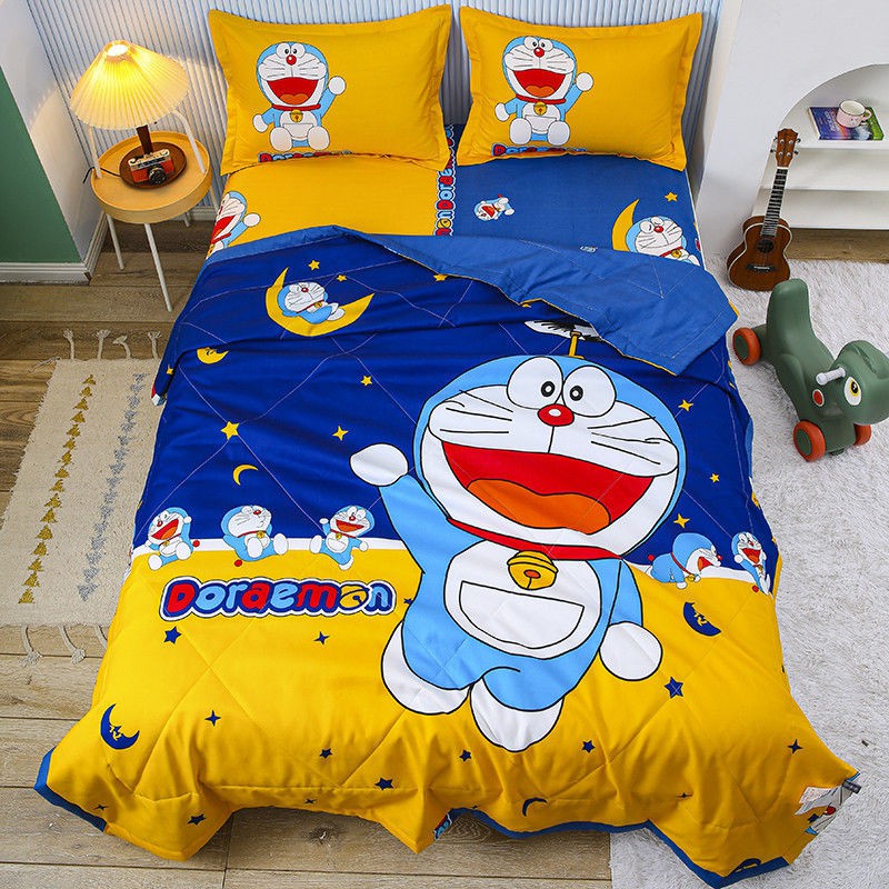 Chăn Đơn / Đôi Vải Mỏng Họa Tiết Doraemon Thời Trang Mùa Hè 2.0