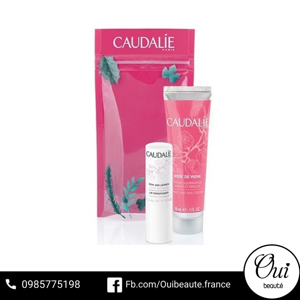 Set son dưỡng môi và kem tay Caudalie Ouibeaute