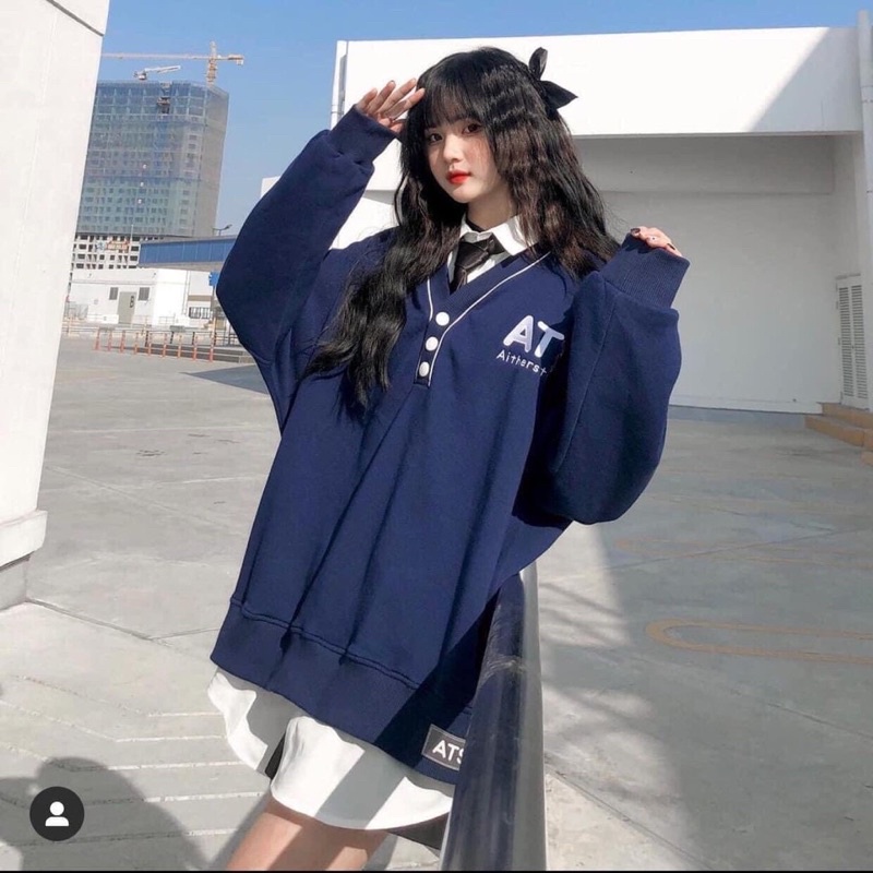 Áo Nỉ Sweeter Nữ Form Rộng ATS Tay Dài Bồng Dày Dặn Loại 1