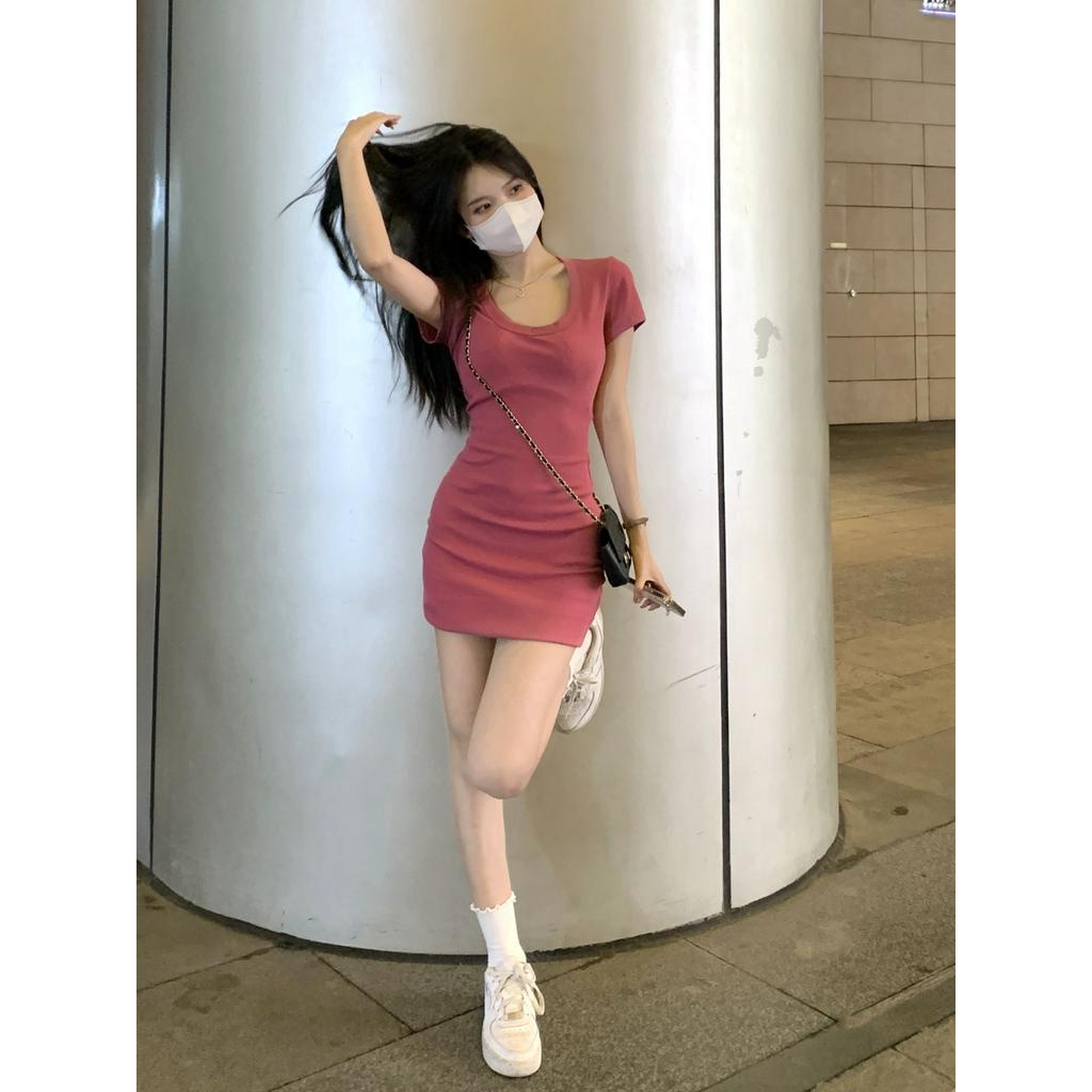 Chân Váy Hồng Lưng Cao Ôm Dáng Thời Trang Mùa Hè Cho Nữ