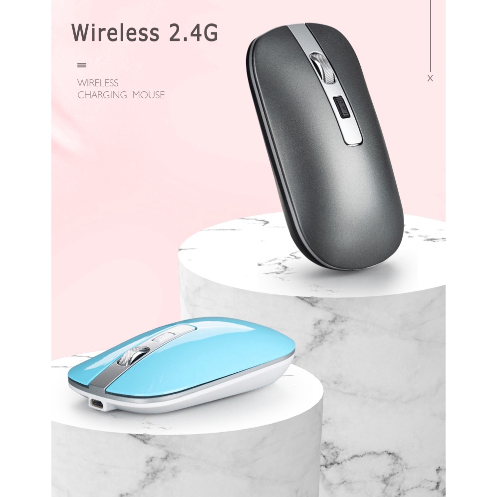 2.4G Wireless Mouse Bluetooth 5.1 Silent Dual Mode USB Rechargeable Mouse ABS+Metal Ⓡ