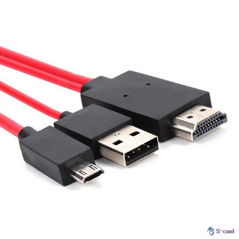 Bộ dây cáp HDMI truyền tín hiệu hình ảnh từ điện thoại Micro USB 11 Pin lên TV HD