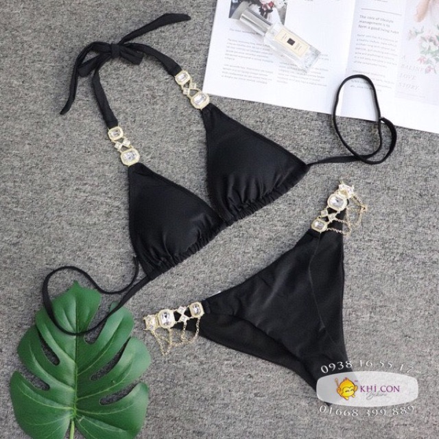 Bikini, đồ bơi 2 mảnh chip tam giác đính đá sexy