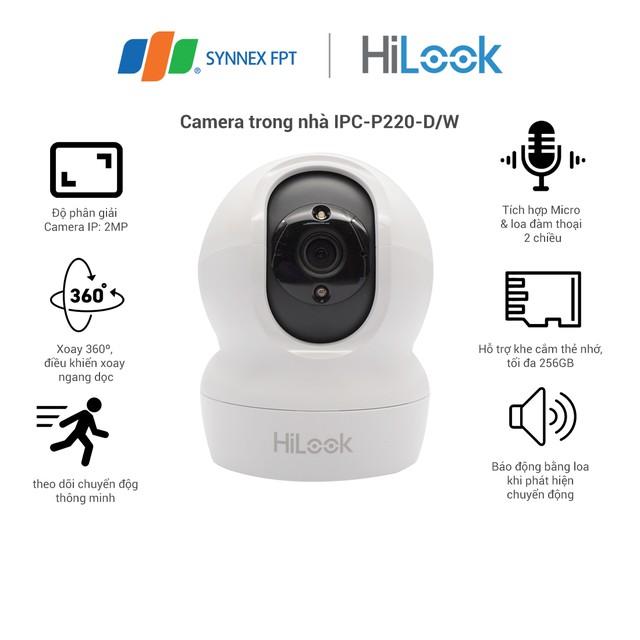 CAMERA WIFI HILOOK (Hikvision) IPC-P220-D/W 1080P Kèm thẻ nhớ (Tính năng cao hơn Ezviz C6N )-Bảo Hành 24 Tháng