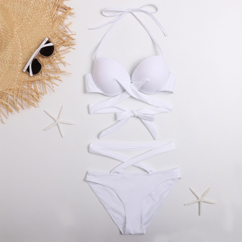 Set Bikini 2 Mảnh Có Đệm Nâng Ngực Dây Chéo Gợi Cảm Cho Nữ