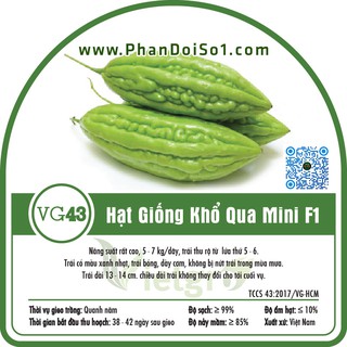 Bộ 2 gói Hạt Giống Khổ Qua Mini F1 Vietgro VG43